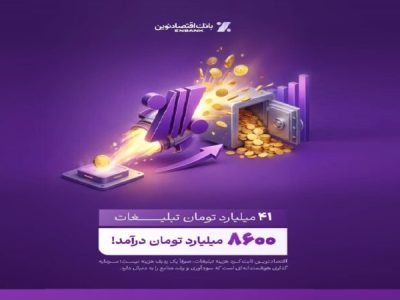 بازدهی رؤیایی تبلیغات بانک اقتصادنوین؛ ۴۱ میلیارد هزینه، ۸۶۰۰ میلیارد درآمد