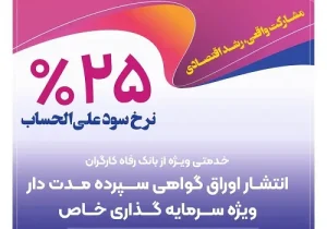 اوراق گواهی سپرده بانک رفاه با سود ۲۵ درصد منتشر شد