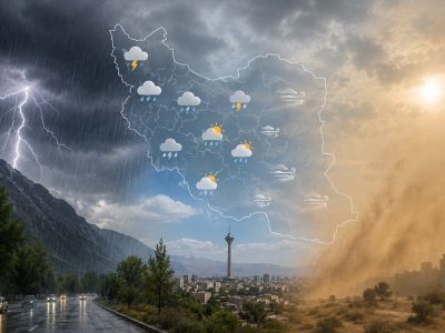 موج بارشی جدید در راه ایران؛ رگبار و گردوخاک در چندین استان