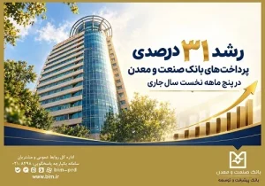 پرداخت تسهیلات بانک صنعت و معدن به ۴۱.۶ همت رسید
